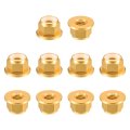 Nylon Insert Hex Lock Nuts 10pcs M8 X 1 25mm Aluminum Alloy Self-locking Anodizing Flange Nut For Fasteners Gold 