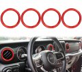 Auovo Air Conditioner Vent Ring Interior Accessories For Wrangler Jl 2018-2023 Gladiator Jt 2020-2023 Dashboard Conditioning