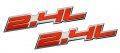 Erpart 2 4l Liter Embossed Red On Highly Polished Silver Real Aluminum Auto Emblem Badge Nameplate Pack Of