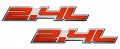 Erpart 2 4l Liter Embossed Red On Highly Polished Silver Real Aluminum Auto Emblem Badge Nameplate Pack Of