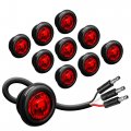 True Mods 10pc 3 4 Round Red Trailer Led Marker Light Wire Turn Brake Tail Lights Dot Fmvss 108 Sae P2pc Semi-spherical Output 