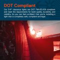 True Mods 10pc 3 4 Round Red Trailer Led Marker Light Wire Turn Brake Tail Lights Dot Fmvss 108 Sae P2pc Semi-spherical Output