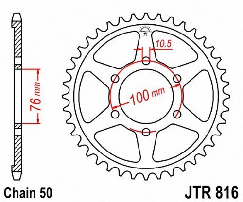 Jtr816 43 43t Steel Rear Sprocket Black C49 High Carbon Vehicle Specific Fit