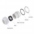 Uxcell Pg42 Cable Gland 32mm-38mm Wire Hole Waterproof Nylon Joint Adjustable Locknut With Washer White 6pcs