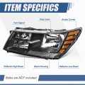 Auto Dynasty 2pcs Headlights Assembly For 2009-2020 Dodge Journey Driver And Passenger Side Black Housing Amber Reflector