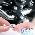 Motorcycle Round Bolt Cap Screw Cover Plug Chrome For 6mm Thread Allen Head Bolts M5 Key 12 Pack Plastic Covers 