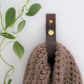 Keyaiira Medium Leather Hanging Snap Strap V Ed End Style Opening Closing Wall Hook Loop Hanger Modern Functional Minimal Look 