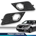 Pair Front Bumper Fog Light Lamp Frame Covers W Hole Chrome For Nissan Sentra 2016-2019 622564af0b 622574af0b Ni1039142