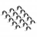 Uxcell 16pcs 27mm 1-1 8 Cable Clamp Rubber Pipe Strap Cushioned 304 Stainless Steel Hose U Shape Metal Tube Holder For Wire