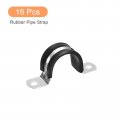 Uxcell 16pcs 27mm 1-1 8 Cable Clamp Rubber Pipe Strap Cushioned 304 Stainless Steel Hose U Shape Metal Tube Holder For Wire
