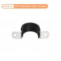 Uxcell 16pcs 27mm 1-1 8 Cable Clamp Rubber Pipe Strap Cushioned 304 Stainless Steel Hose U Shape Metal Tube Holder For Wire