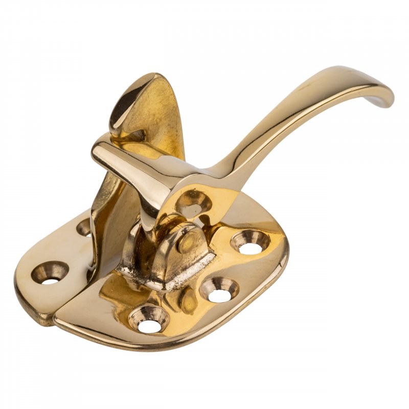 Cast Brass Offset Left Ice Box Door Lever Latch And Catch Table Antique Cabinet Vintage Kitchen Cupboard Reproduction Hardware
