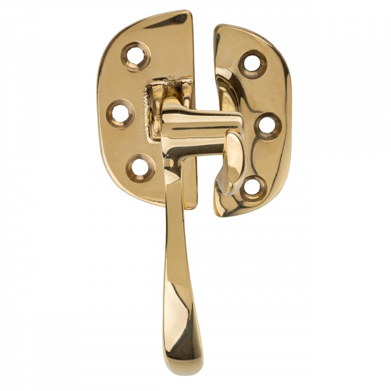 Cast Brass Offset Left Ice Box Door Lever Latch And Catch Table Antique Cabinet Vintage Kitchen Cupboard Reproduction Hardware