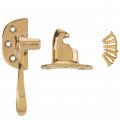 Cast Brass Offset Left Ice Box Door Lever Latch And Catch Table Antique Cabinet Vintage Kitchen Cupboard Reproduction Hardware