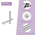 20 Pcs M6-1x50 Machine Screws Phillips Pan Cross Head Fasteners Bolts 304 Stainless Steel Silver For Wall Socket House Repairs