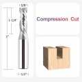 Spetool 2pcs Compression Spiral Router Bits 1 2 Shank With 3 8 Inch Cutting Diameter Carbide Wood Bit For Cnc Engrave Mortise