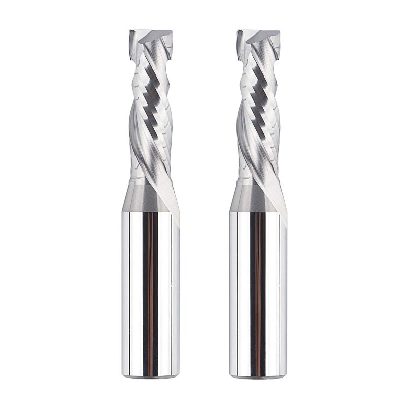 Spetool 2pcs Compression Spiral Router Bits 1 2 Shank With 3 8 Inch Cutting Diameter Carbide Wood Bit For Cnc Engrave Mortise