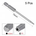 Uxcell 5 Pcs T8 Magnetic Torx Screwdriver Bits 1 4 Inch Hex Shank 3-inch Length S2 Security Tamper Proof Screw Driver Kit Tools