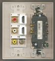 Riteav 2 X 15 Amp 5v Power Outlet 3 Rca Hdmi And 1 Coax Cable Tv Port Wall Plate White 