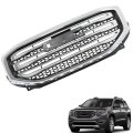 Chrome Front Grille Assembly With Electroplated Frame And Strip Replacement For 2017-2019 Acadia Sle Sl Sport Utility 4-door 