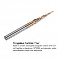 Uxcell Tapered Ball Nose End Mill Tisin Coated Solid Carbide 2 Flute Spiral Milling Cutter 0 5mm Radius 1mm Diameter 6mm Shank