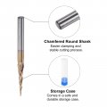 Uxcell Tapered Ball Nose End Mill Tisin Coated Solid Carbide 2 Flute Spiral Milling Cutter 0 5mm Radius 1mm Diameter 6mm Shank