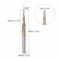 Uxcell Tapered Ball Nose End Mill Tisin Coated Solid Carbide 2 Flute Spiral Milling Cutter 0 5mm Radius 1mm Diameter 6mm Shank