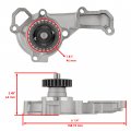 Caltric Water Pump Compatible With John Deere 240 245 260 265 285 320 325 335 345 425 445 Am134585