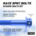 Autobahn88 Motorcycle Engine Bolt Dress-up Kit Compatible With Yamaha Yzf R1 2004-2006 Blue Set Of 26