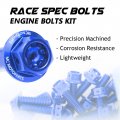 Autobahn88 Motorcycle Engine Bolt Dress-up Kit Compatible With Yamaha Yzf R1 2004-2006 Blue Set Of 26