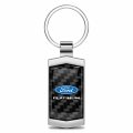 Ipick Image For Ford F-150 Platinum Real Black Carbon Fiber Chrome Metal Case Key Chain Keychain Official Licensed