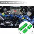 X Autohaux 4 Set 8mm Car Engine Spark Plug Wire Separator Looms Divider Organizer Clamp Aluminum Alloy Green
