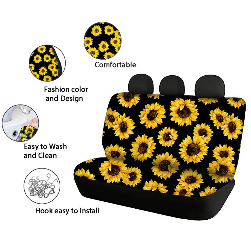 Forchrinse Leopard Print Car Seat Cover For Bench Fashion Back Rear Protector Universal Fit Cars Trucks Suv Sedan 2pcs