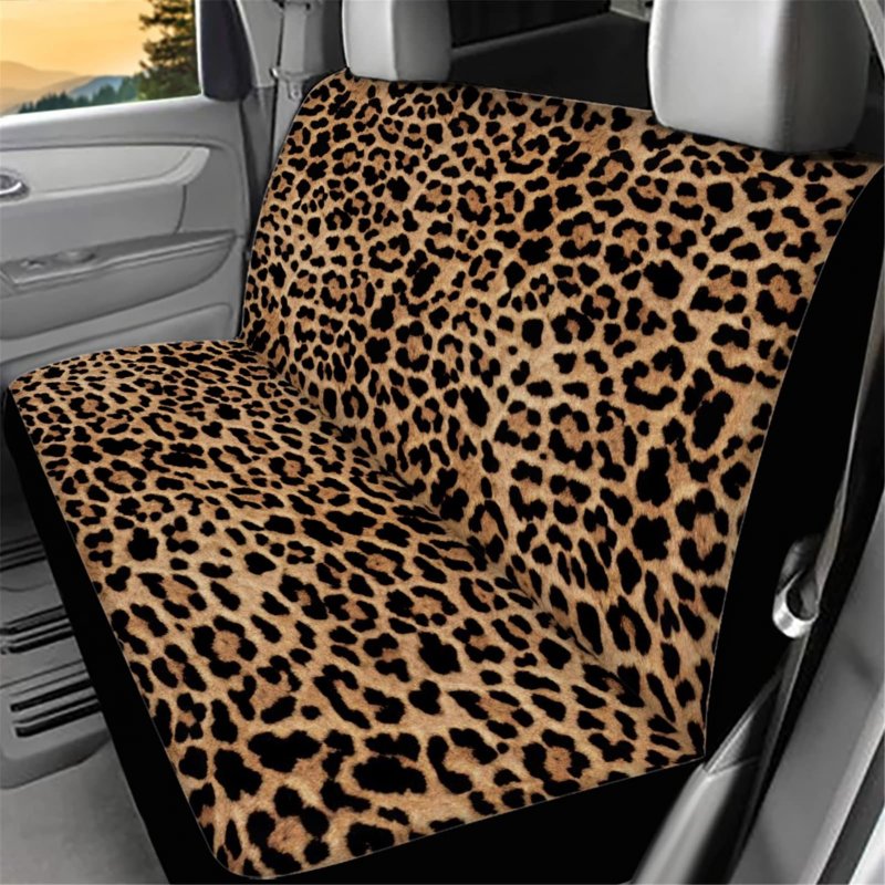 Forchrinse Leopard Print Car Seat Cover For Bench Fashion Back Rear Protector Universal Fit Cars Trucks Suv Sedan 2pcs