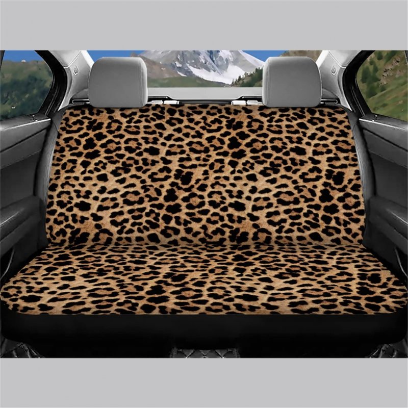 Forchrinse Leopard Print Car Seat Cover For Bench Fashion Back Rear Protector Universal Fit Cars Trucks Suv Sedan 2pcs