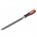 Double Cut Grade High Carbon Hardened Steel Half Round File With Rubber Hand Grip Handle 8-inch 