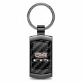 Ipick Image For Cadillac Ct5 Logo Real Black Carbon Fiber Gunmetal Case Key Chain Keychain Exclusive Official Licensed
