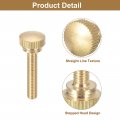 Uxcell M5x25mm Knurled Thumb Screws 4pcs Brass Bolts With Shoulder Grip Knobs Fasteners Tone