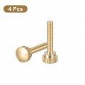 Uxcell M5x25mm Knurled Thumb Screws 4pcs Brass Bolts With Shoulder Grip Knobs Fasteners Tone