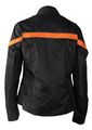 Womens Black And Orange Textile Motorcycle Jacket Size L Lg Large 