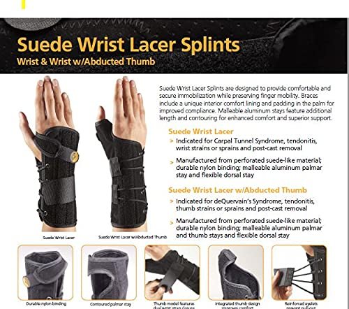 Corflex Suede Wrist Lcr Splint W Abducted Thumb 8 Large Right