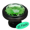 Cosmas 5317orb-em Oil Rubbed Bronze Cabinet Hardware Round Knob With Emerald Glass 1-1 4 Diameter 20 Pack 