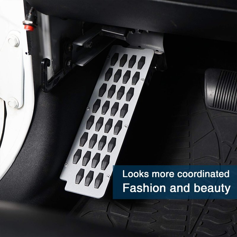 Dead Pedal Kick Panel For Jeep Wrangler 2007 2018 Jk Jku Driver Side Foot Rest Made Of Rust Resistant Alloy Steel No Drill