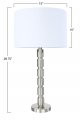 Creative Co-op Faceted Metal Stacked Column Design Table Lamp 28 75 Inch Brushed Nickel