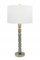 Creative Co-op Faceted Metal Stacked Column Design Table Lamp 28 75 Inch Brushed Nickel