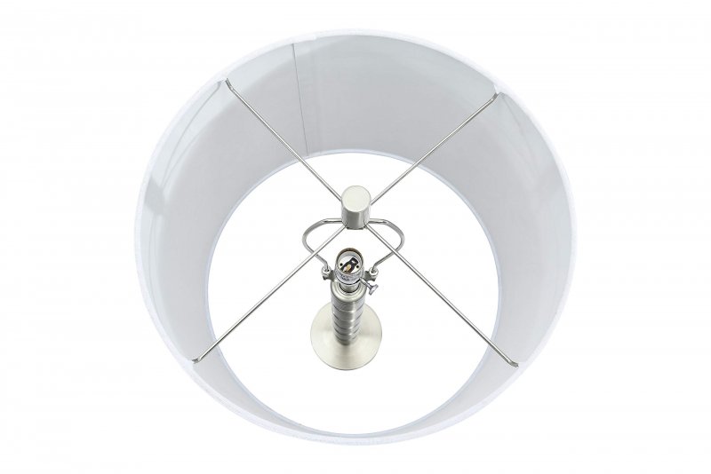 Creative Co-op Faceted Metal Stacked Column Design Table Lamp 28 75 Inch Brushed Nickel