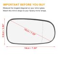 Car Rearview Left Right Side Heated Mirror Glass Double Curved With Backing Plate For Saab 9-5 2003-2009