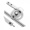 360 Degree Bevel Protractor Carbon Steel Angle Finder Measuring Ruler Universal With Magnifying Glass For Machining