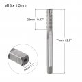 Uxcell Metric Machine Tap M18 X 1 5mm H2 High Speed Steel 4 Straight Flutes Screw Tapping Threading Machinist Repair Diy Tool