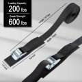 Cartman 1 X 15 Lashing Straps With Adjustable Cam Buckle Cargo Tie Down Protective Pad 4 Pack Black
